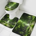 thumbnail image 3 of Green Trees Bath Mat 3 Piece Bathroom Rug Set, Forest Art Decor Spring Summer Nature Leaf Non Slip Bath Rug Contour Mat and Toilet Lid Cover, Absorbent Shower Mats Soft Bath Rugs and Mats Sets, 3 of 8