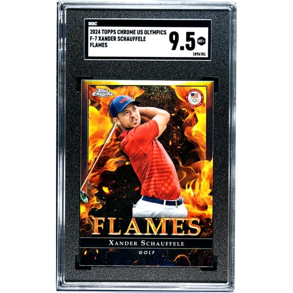 2024 Topps Chrome Us Olympics #F-7 Xander Schauffele Flames SGC 9.5