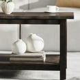 thumbnail image 4 of BizChair Farmhouse Style Solid Wood Coffee Table with Traditional X-Frame Design and Lower Shelf in Dark Gray, 4 of 11