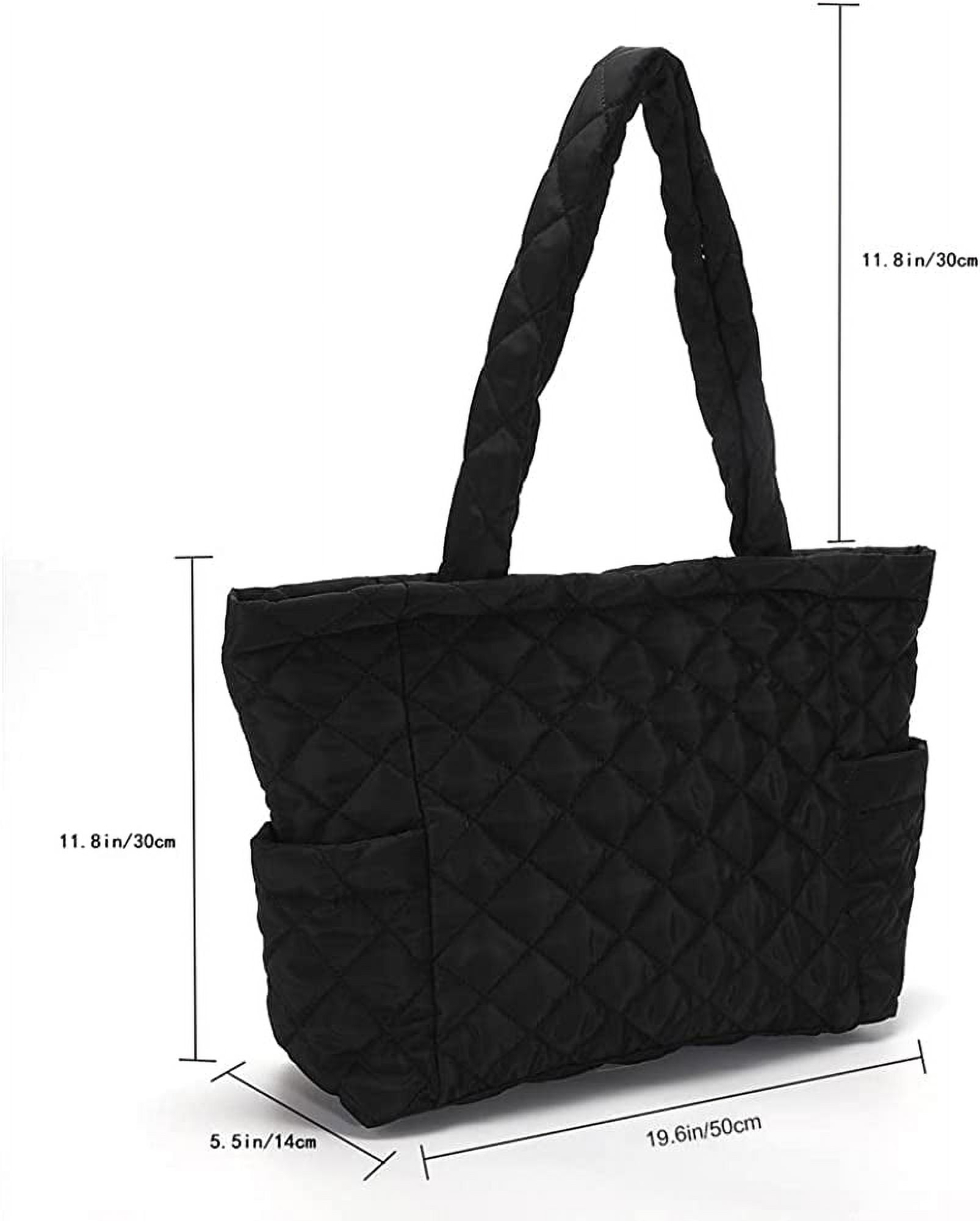 CoCopeaunt Quilted Tote Bags for Women Lightweight Puffer Padding Shoulder Bag Large Nylon Tote Handbag Zipper Closure