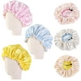 thumbnail image 1 of Coofit Bonnet Réversible pour Enfants : 3 Pcs Bonnet de Perte de Cheveux Ajustable Bonnet de Nuit, 1 of 10