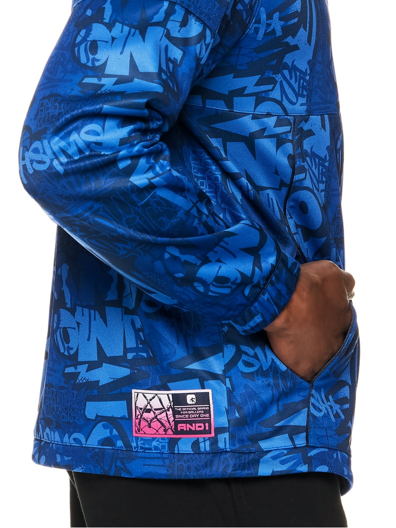 And1 Men's and Big Men's Jumpshot Graffiti Jacket, Sizes S