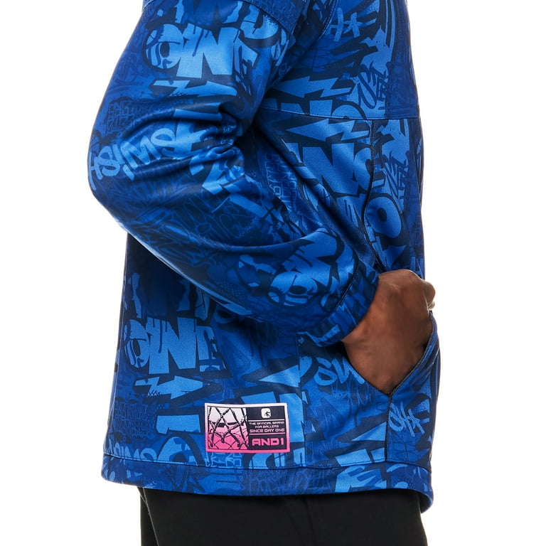 And1 Men's and Big Men's Jumpshot Graffiti Jacket, Sizes S And1 Men's and Big Men's Jumpshot Graffiti Jacket, Sizes S