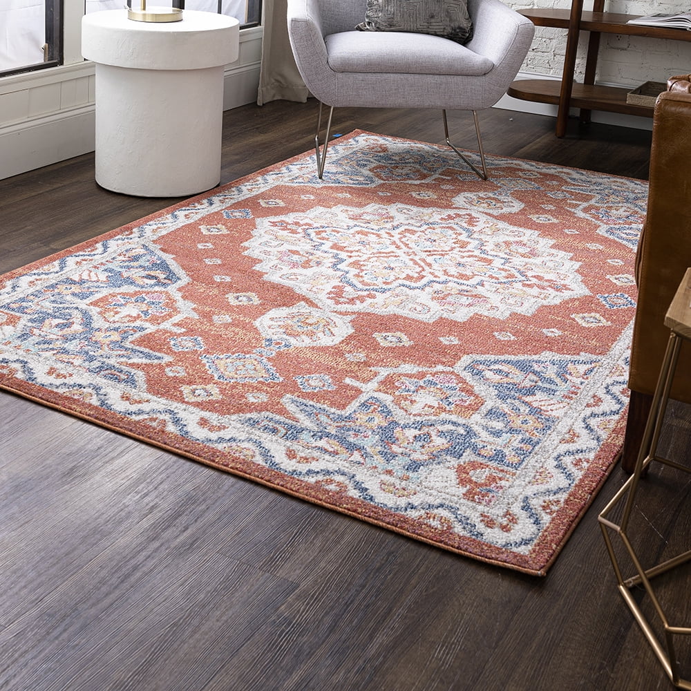 Mohawk Home Huffman Indoor Ornamental Area Rug, Red, 5'3" x 8'