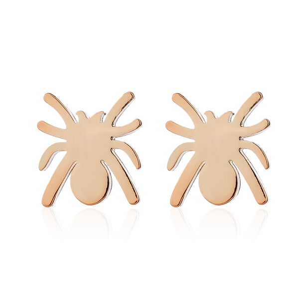 Pendientes de botón para mujer, pendientes de botón, pendientes de botón para mujer, joyería de Halloween, pendientes de araña de acero inoxidable, personalidad femenina, clip eléctrico