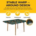 thumbnail image 4 of Orange Green Spring Floral Table Cloths for 3 Foot Rectangle Tables, Vintage Botanical Summer Flower Patio Waterproof Elastic Fitted Tablecloths, Washable Rectangular Table Cover for Camping, 4 of 8