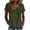Army Green(Womens Tops), variant on Short Sleeve Cotton Linen Tops for Women Floral Embroidery Casual U-Neck Blouses for Summer