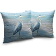 thumbnail image 2 of Blue Heron Beach Throw Pillow Covers 18x18 Set of 2 Summer Coastal Nautical Ocean Sea Wave Pelican Decorative Pillow Cases Farmhouse Bird Cushion Cover for Couch Sofa Outdoor, 2 of 7