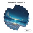 thumbnail image 3 of Placemats Set of 4 / 6, Night Sky Beach Scene Placemats for Dining Table Indoor/Outdoors Heat Resistant Washable Placemats 18" x 12", 3 of 8