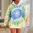 thumbnail image 2 of Women's Oversized Tie Dye Hoodies Trendy Casual Pullover Sweatshirt 2025 Fall Winter Loose Tunic Tops with Pocket, 2 of 5