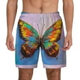 thumbnail image 3 of Uemuo Oil Painting Beautiful Butterfly Pattern Mens Swim Trunks Quick Dry Board Shorts with Mesh Lining, Stretch Beach Shorts Quick Dry No-Chafing Board Shorts-3X-Large, 3 of 9