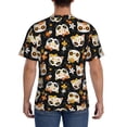 thumbnail image 3 of Bixox Men's Cat Skulls and Flowers Printed Short Sleeve Skinny Athletic T-Shirt, 3 of 6