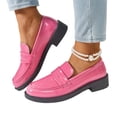 thumbnail image 2 of Women's Spring New Mary Loafers - Thick Sole Preppy British - Leather Shoes Pink, 2 of 5