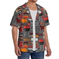 thumbnail image 2 of Sikiie BBQ Icons Men's Wrinkle Free Untucked Cuban Shirt Business Casual Button Down Shirts Short Sleeve ShirtX-Large, 2 of 5