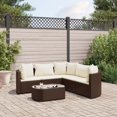 thumbnail image 1 of vidaXL Ensemble de Canapé de Jardin 6 Pcs avec Coussins en Poly Rotin Marron, 1 of 5
