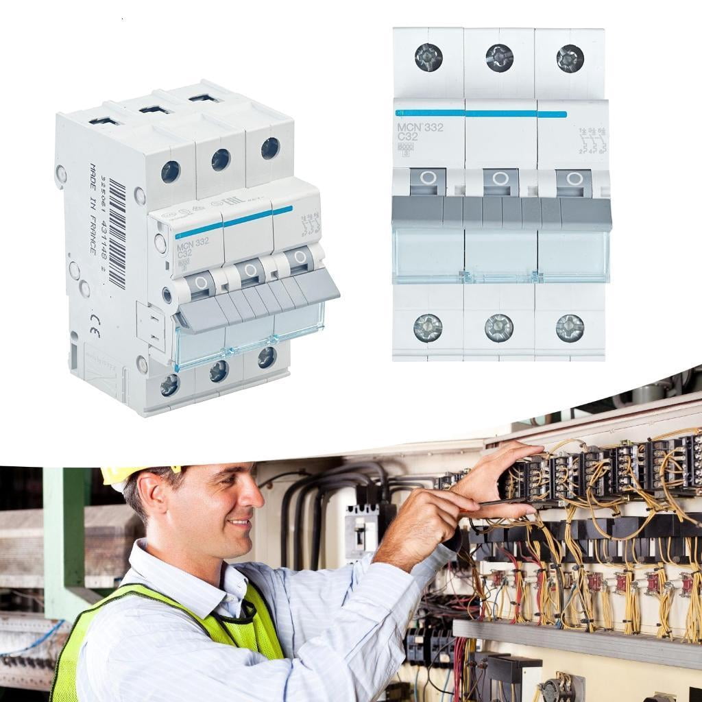 DIN Rails Mount Circuits Breaker 3 Poles Miniature Circuits Breaker 6KA Breaking Capacity Disconnects Switches for Home