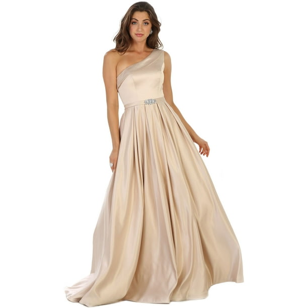 SIMPLE ONE SHOULDER BRIDAL EVENING GOWN & PLUS SIZE - Walmart.com