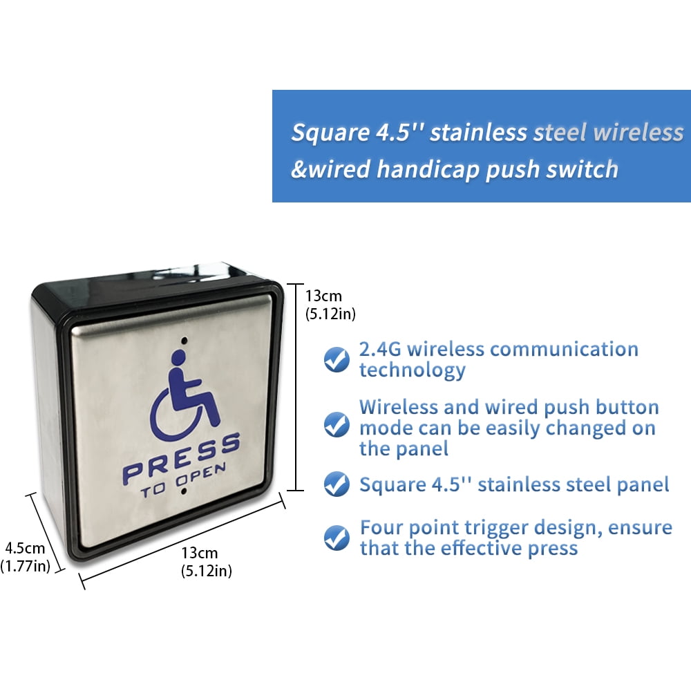Olideauto Handicap Door Opener Contactless Wireless Door Opener with 2pcs T＿並行輸入品
