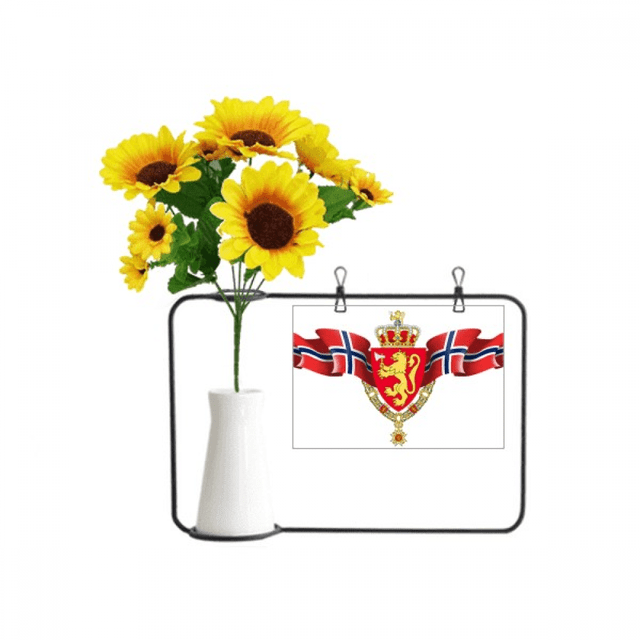 Norway National Emblem Country Artificial Sunflower Vases Bottle Blessing Card