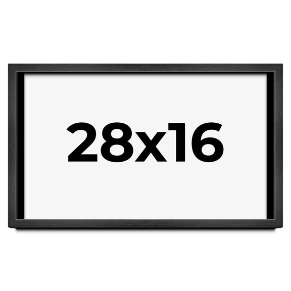 28x16 Shadow Box Frame Grey Charcoal Black | 0.875 Inches Deep | Wood Shadowbox Display Frame | UV
