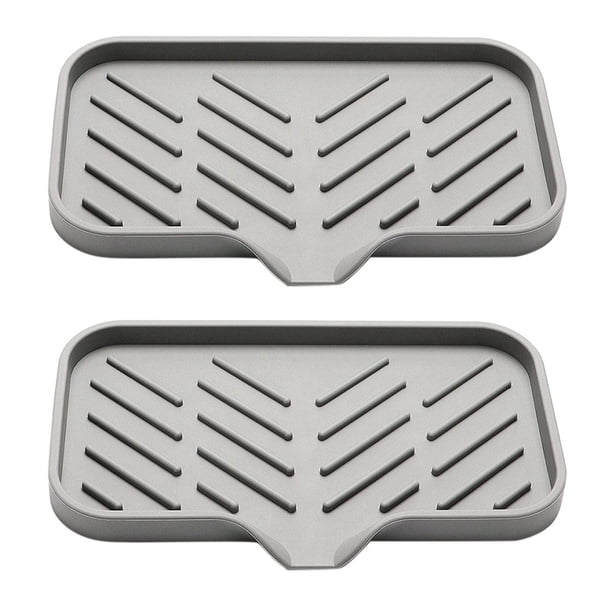 2X Bandeja Silicona para Jabón Cocina, Bandeja para Fregadero, Rejilla para Esponja Drenaje, Bandeja para Almacenamiento Fregadero, Utilizada para Fregadora Dispensadora Jabón