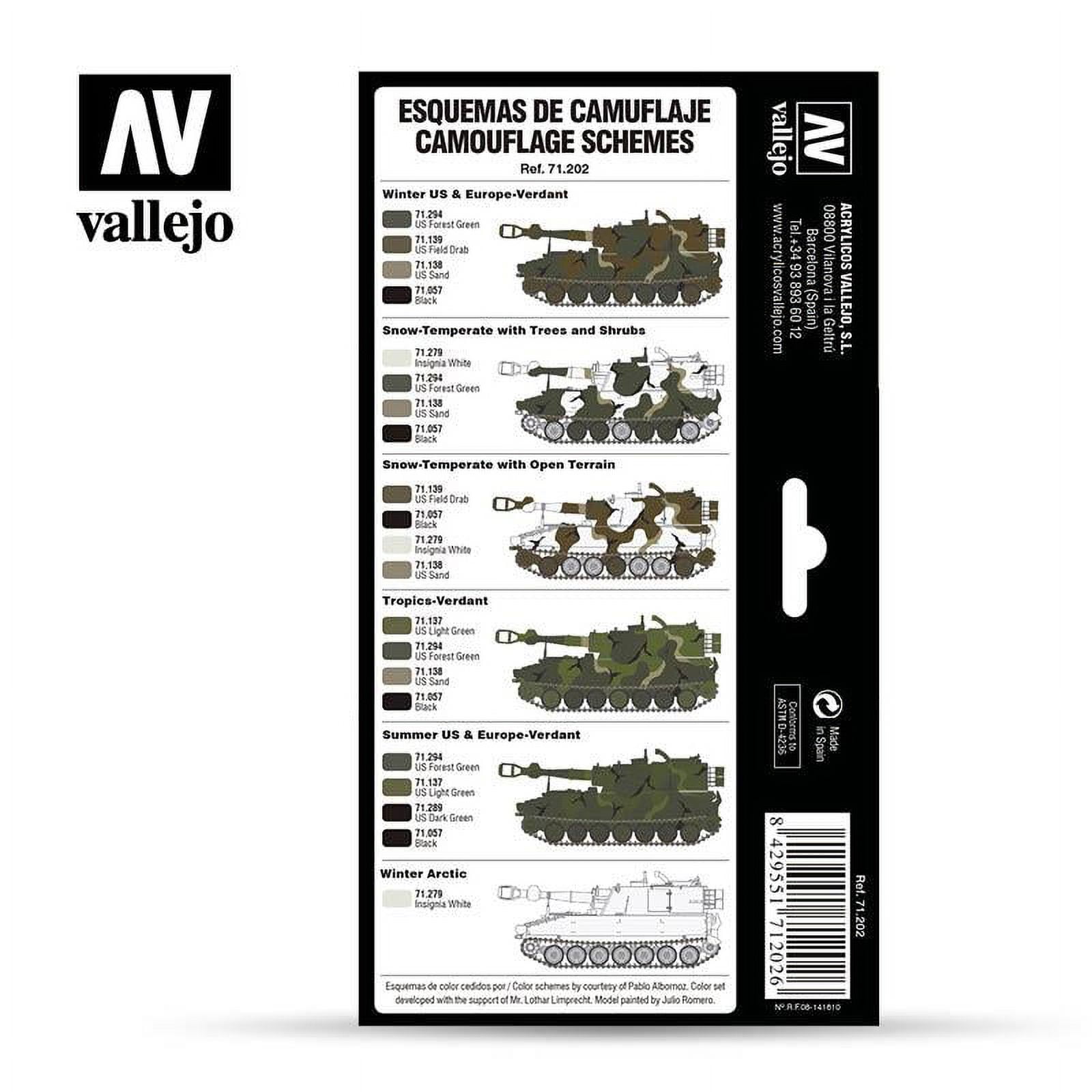 17ml Bottle US Army Vehicles MERDC Camo Colors Model Air Paint Set (8 Colors)