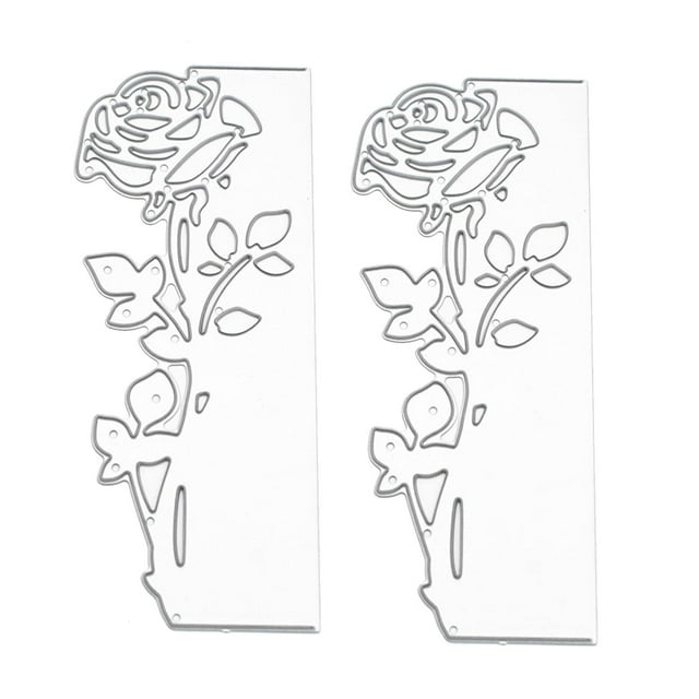Troqueles de Corte con Marco de Flores para álbum de Recortes, Herramienta de Grabado en Relieve, Plantillas para Tarjetas de Invitaciones, 2 Uds.