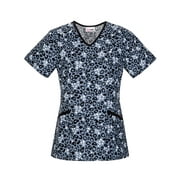 Women's Fashion Collection Cotton Print V-Neck Scrub Top
