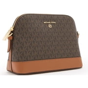 Michael Kors Womens Large Logo Dome Crossbody Bag, Brown