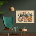 thumbnail image 2 of Vintage Trucks Wall Art with Frame, Grunge Style Poster Design Gasoline Station Garage Service Themed, Printed Fabric Poster for Bathroom Living Room, 35" x 23", Champagne Multicolor, by Ambesonne, 2 of 2