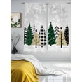 thumbnail image 3 of Christmas Tree Sheer Curtains 72 Inch Length 2 Panels Set for Living Room/Bedroom, Merry Christmas Grey Xmas Tree Winter Snowflake Curtain Drapes Rod Pocket Curtains Window Treatment 52''x72''x2, 3 of 7