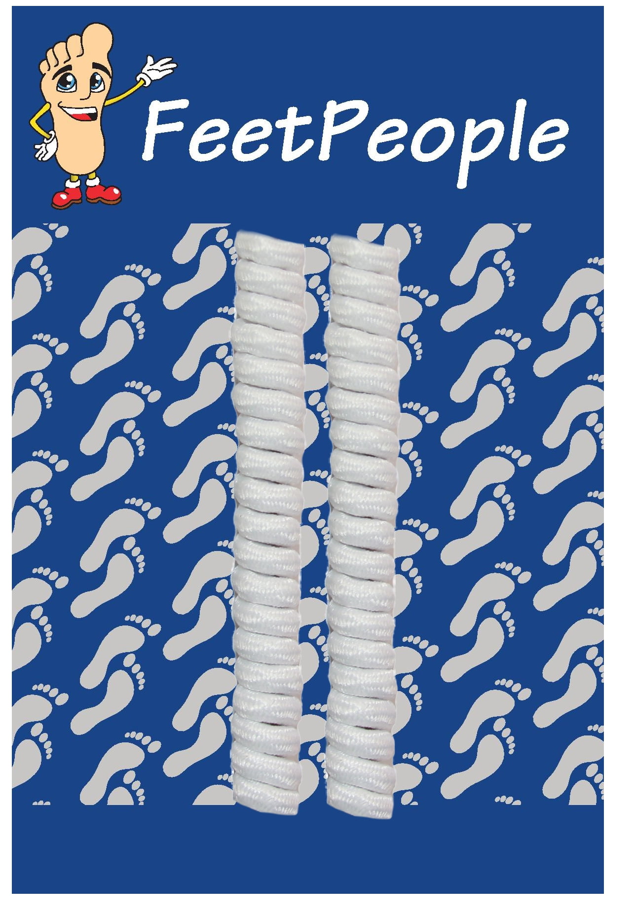 FeetPeople Curly/Twister NoTie Shoelaces 1 Pair, White