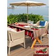 thumbnail image 4 of Outdoor Tablecloth with Umbrella Hole and Zipper, Red Truck Christmas Rectangle Table Cloth 52x70 Inch Waterproof Tablecloth, Red Black Plaid Xmas Tree Vintage Picnic Table Cover for Patio Camping, 4 of 7