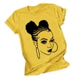 thumbnail image 1 of Tops de Manga Corta de las Mujeres, Cuello Redondo Impreso, Camiseta de Manga Corta para las Mujeres, 1 of 3