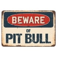 thumbnail image 1 of SignMission Z-D-6-BW-Pit Bull Beware of Pit Bull Rustic Sign, 1 of 1