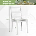 thumbnail image 3 of Giantex Set of 4 Dining Chairs, Space-Saving Armless Chairs w/Solid Rubber Wood Legs,  Ladder Back Side Chairs, White, 3 of 5