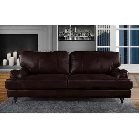 Classic And Traditional Leather Sofa Living Room Furniture Dark