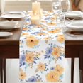 thumbnail image 3 of Table Runners 70 Inches Long Dress Scarves, Orange Watercolor Floral Farmhouse Coffee/Dining/Kitchen Table Decor, Holiday Table Runner, Spring Flower Abstract Art 13x70 Inch, 3 of 9