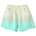 thumbnail image 4 of Sgkm Toddler Girl Jeans Vintage Gradient Color Jean Shorts for Girls with Elastic Waistband Stylish for Summer, 4 of 7