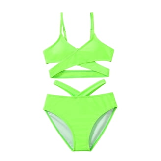 Wonder Nation Girls Ruffle Eyelet Tankini Swimsuit, 2-Piece, Sizes