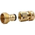 thumbnail image 3 of 2pcs Garden Hose Quick Connector 3/4 Inch Brass Male Thread Hose Nozzle Quick Connect Adapter, 3 of 5