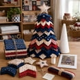 thumbnail image 6 of DIY Quilted Christmas Tree Kit Handmade Fabric Tabletop Holiday Decor, Patchwork Craft with Character Topper for Mantel Shelf, 6 of 10