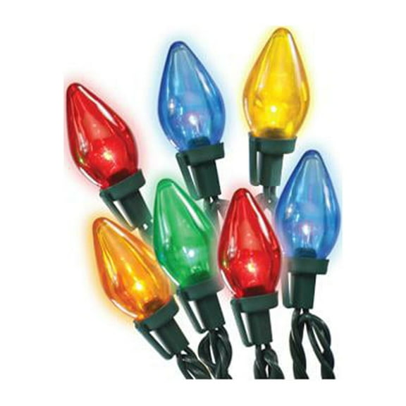 Holiday Wonderland 2733-88A Christmas LED 25-Light Set, C7, Multi Transparent - Quantity 12