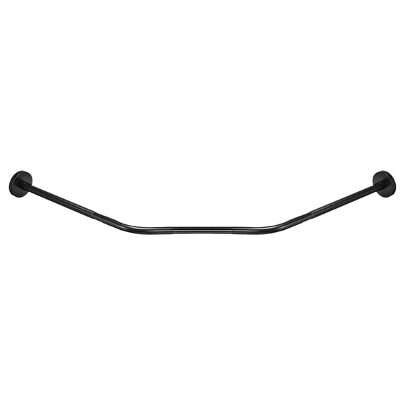 Uxcell Stretchable Shower Curtain Rack Stainless Steel Diamond Shaped Corner Shower Curtain Rod Black 17.5"-29.5"