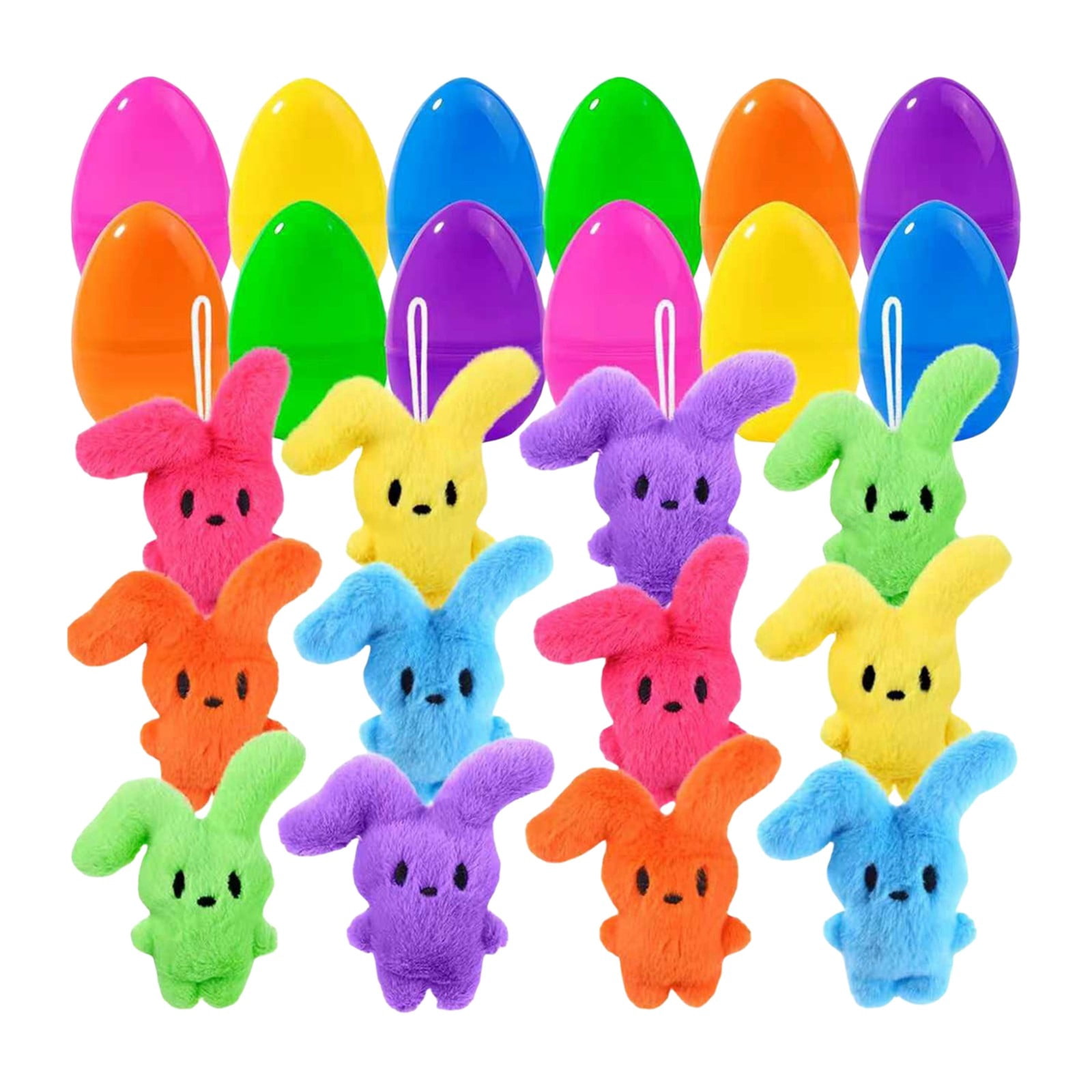 XIAHAO 12PCS Cute Bunny Plush Toys,Easter Basket Stuffers Toys for Kids,Bunny Stuffed Animals,Easter Party Favors Gift for Girls Boys