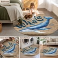 thumbnail image 5 of Round Rug 4Ft Washable Non-Slip, Vintage Whale Circle Area Rugs for Living Room Bedroom, Brown Nautical Anchor Bubbles Coastal Indoor Floor Mats Carpet Runner for Home Decor Aesthetic, 5 of 8