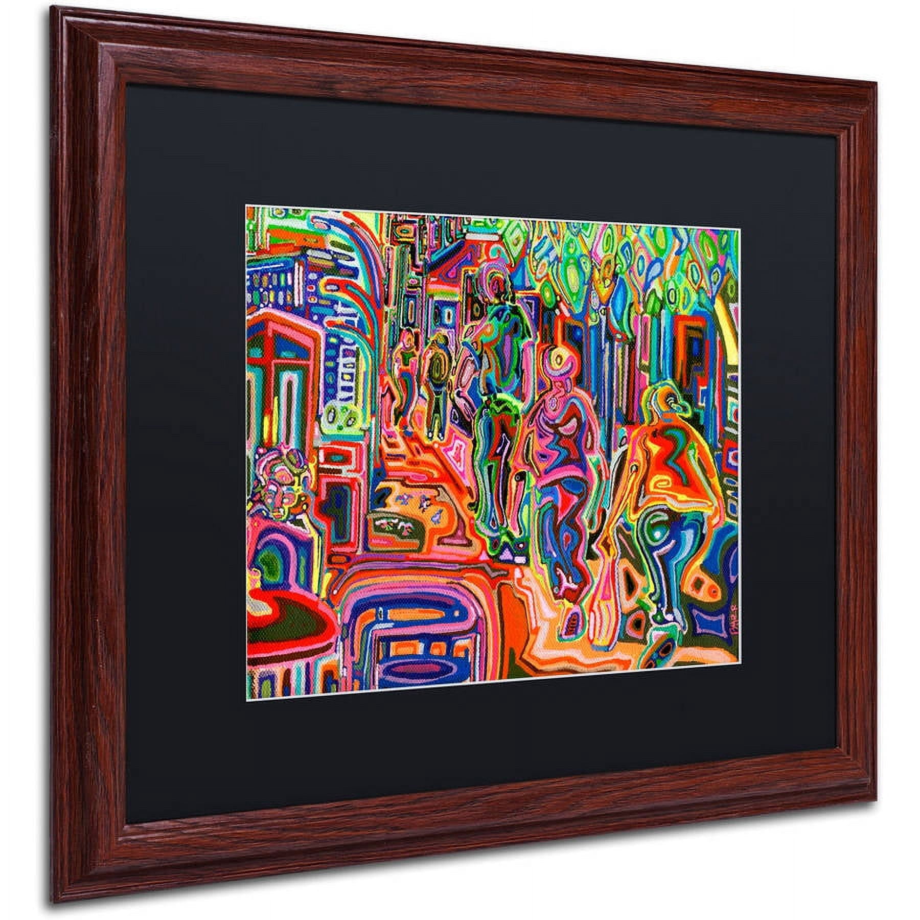 Trademark Fine Art "Folk" Canvas Art by Josh Byer, Black Matte, Wood Frame