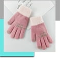 thumbnail image 5 of Fashion Thick Warm Protable Winter Autumn Kids Gloves Thicken Gloves with Heart Cute Cats Full Finger Mittens PINK, 5 of 8