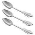 thumbnail image 4 of Smarty 7.3" Shiny Metallic Baroque Silver Disposable Plastic Spoons 600ct, 4 of 8