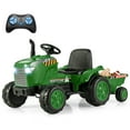 thumbnail image 1 of Gymax 2-in-1 Electric Toy Car 12V Kids Ride On Tractor w/ Trailer Remote Control Lights Grayish Green, 1 of 10